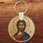 ビザンチンのキリスト教の正教会のアイコン：イエス・キリスト キーホルダー (正面)
