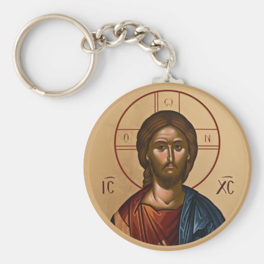 ビザンチンのキリスト教の正教会のアイコン：イエス・キリスト キーホルダー (正面)
