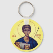 ビザンチンのキリスト教の正教会のアイコン：聖デメトリオス キーホルダー (正面)