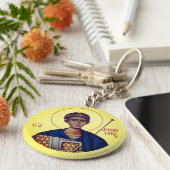 ビザンチンのキリスト教の正教会のアイコン：聖デメトリオス キーホルダー (側面)