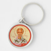 ビザンチンのキリスト教の正教会のアイコン：聖ニコラス キーホルダー (正面)