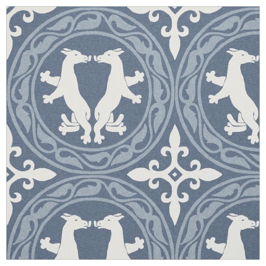 ビザンチンの獣の青と白 ファブリック (見本)