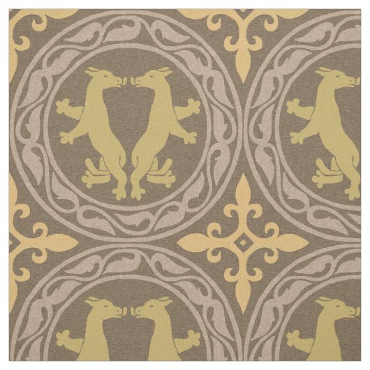 ビザンチンの獣オークルとブラウン ファブリック (見本)