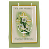 ビザンチンのSlavonicカトリック教のPaschaユリの十字 ミディアムペーパーバッグ (裏面)