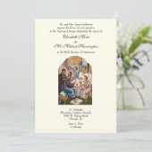 ビザンチンカトリックアイボリーウェディングレセプションコンボ 招待状 (スタンド正面)