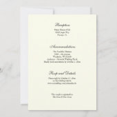 ビザンチンカトリックアイボリーウェディングレセプションコンボ 招待状 (裏面)