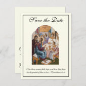 ビザンチンカトリック結婚式の日付を保存 案内ポストカード (正面/裏面)