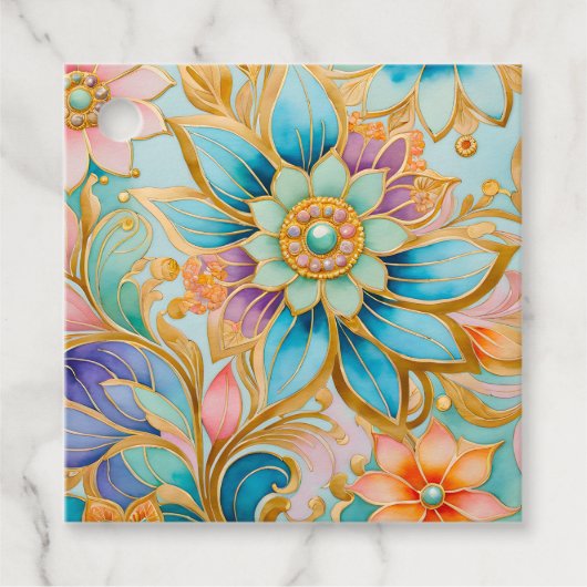 ビザンチンカラフルジュエルアートギフトラベル フェイバータグ (正面)