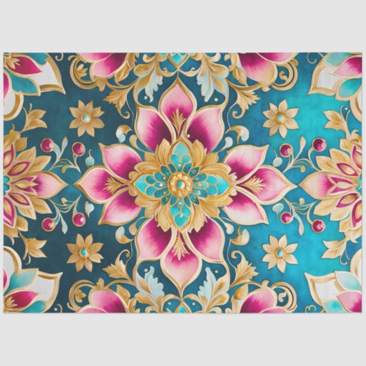 ビザンチンカラフルジュエルアートティッシュペーパー 薄葉紙 (正面)