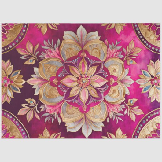 ビザンチンカラフルジュエルアートティッシュペーパー 薄葉紙 (正面)