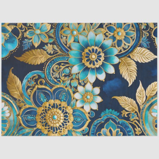 ビザンチンカラフルジュエルアートティッシュペーパー 薄葉紙 (正面)