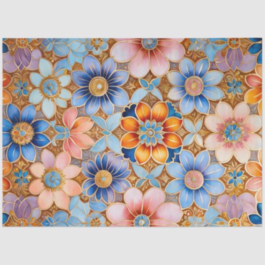 ビザンチンカラフルジュエルアートティッシュペーパー 薄葉紙 (正面)