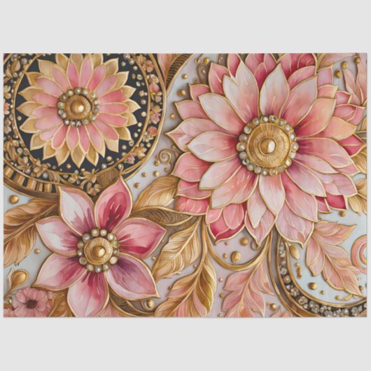 ビザンチンカラフルジュエルアートティッシュペーパー 薄葉紙 (正面)