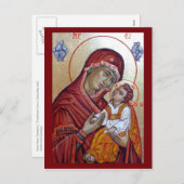 ビザンチンスタイルのアイコン聖メアリーテオトコス シーズンポストカード (正面/裏面)