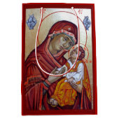 ビザンチンスタイルのアイコン聖メアリーテオトコス ミディアムペーパーバッグ (正面)