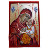 ビザンチンスタイルのアイコン聖メアリーテオトコス ミディアムペーパーバッグ (裏面)