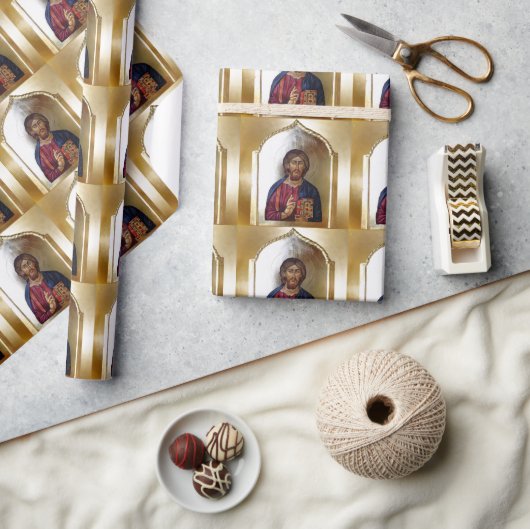 ビザンチンスタイルキリストパントクリエーターのアイコン ラッピングペーパー (クラフト)