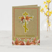 ビザンチンスラブ語カトリック復活祭 カード (黄色い花)