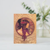 ビザンチンヘッズ：ブルネットアルフォンミュシャ ポストカード (スタンド正面)