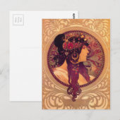 ビザンチンヘッズ：ブルネットアルフォンミュシャ ポストカード (正面/裏面)