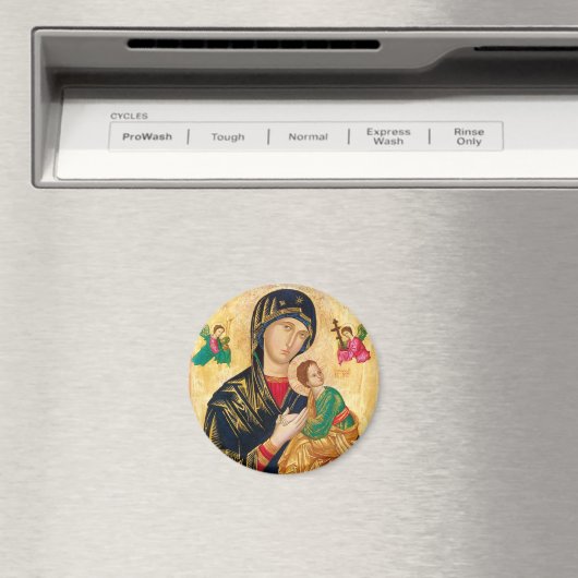 ビザンチンヴァージンメアリと子供のアイコンクリスマス マグネット (インサイチュ (食洗機))
