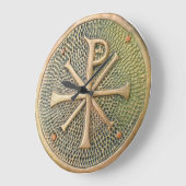 ビザンチン十字シンボル金属メダリオンの歴史anc ラージ壁時計 (傾斜)