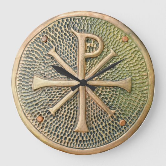 ビザンチン十字シンボル金属メダリオンの歴史anc ラージ壁時計 (正面)