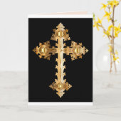 ビザンチン十字型グリーティングカード カード (黄色い花)