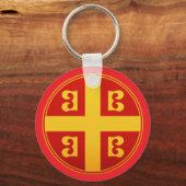 ビザンチン帝国国旗の紋章 キーホルダー (正面)