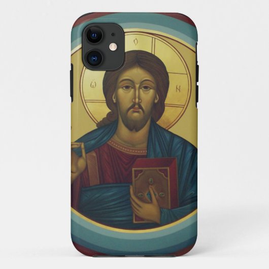 ビザンチン様式のキリスト・パントクラトール円形モザイクアート Case-Mate iPhoneケース (裏面)