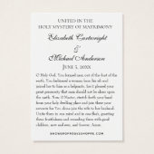 ビザンチン正統の東結婚礼儀聖カード (裏面)