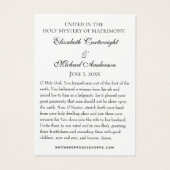 ビザンチン正統の東結婚礼儀聖カード (裏面)