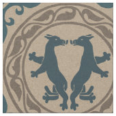 ビザンチン獣ブルーとタン ファブリック (クローズアップ)