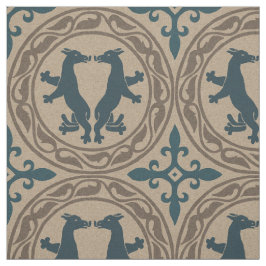 ビザンチン獣ブルーとタン ファブリック