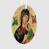 ビザンティンヴァージンメアリー&チャイルドアイコンクリスマス オーナメント (正面)
