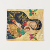 ビザンティンヴァージンメアリー&チャイルドアイコンクリスマス タペストリー (正面(横))