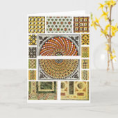 ビザンティン大理石床モザイク カード (黄色い花)