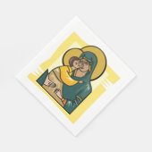 ビザンテモダンンヴァージンマリアと子供の宗教 スタンダードランチョンナプキン (角)