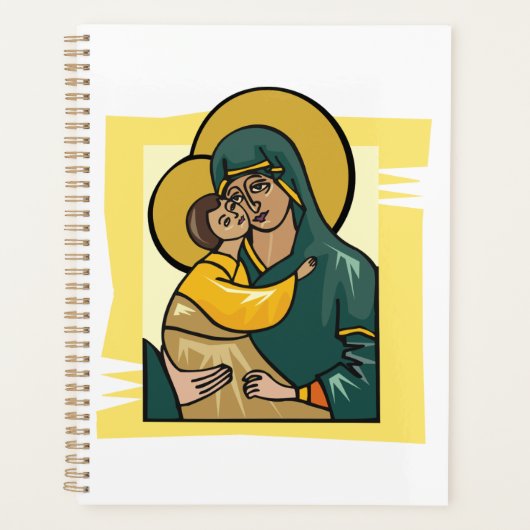 ビザンテモダンンヴァージンマリアと子供の宗教 プランナー手帳 (正面)