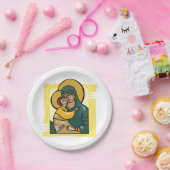ビザンテモダンンヴァージンマリアと子供の宗教 ペーパープレート (パーティー)