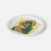 ビザンテモダンンヴァージンマリアと子供の宗教 ペーパープレート (アングル)