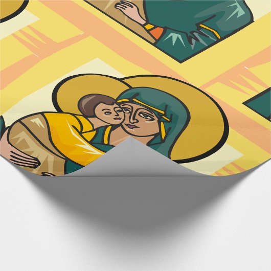 ビザンテモダンンヴァージンマリアと子供の宗教 ラッピングペーパー