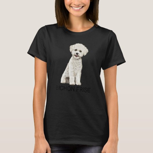 ビシオンフリース熱狂する犬 Tシャツ (正面)