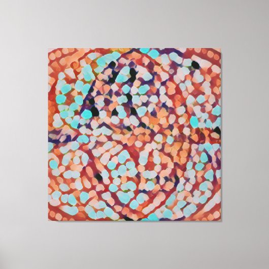 ビシカピキス369 |ガラス《写真》ぼけ味、青とオレンジ キャンバスプリント (正面)