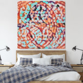 ビシカピキス369 |ガラス《写真》ぼけ味、青とオレンジ キャンバスプリント (インサイチュ (寝室))