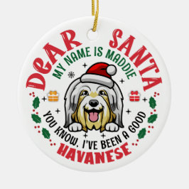 ビシパーソナライズされたョンHavanese Dog Christmas Tree セラミックオーナメント