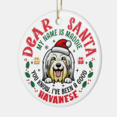 ビシパーソナライズされたョンHavanese Dog Christmas Tree セラミックオーナメント (左)