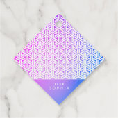 ビシャモンの亀甲の着物の模様　ありがとうメッセージタグ フェイバータグ (裏面)