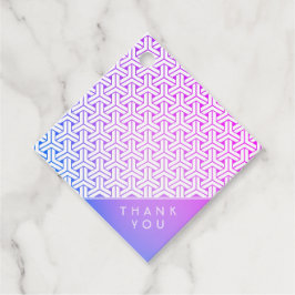 ビシャモンの亀甲の着物の模様　ありがとうメッセージタグ フェイバータグ