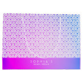 ビシャモンの亀甲柄 日本の着物 ギフトバッグ (裏面)